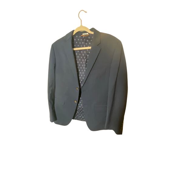 Crown & Ivy Mens Suit Blazer Sport Coat Jacket Sz 40S Blue 2 Button Lined 2 Wool - Picture 1 of 4